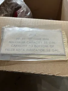 New Vintage Piper Airplane Fuel Caution Placard Original 99364-00 NOS